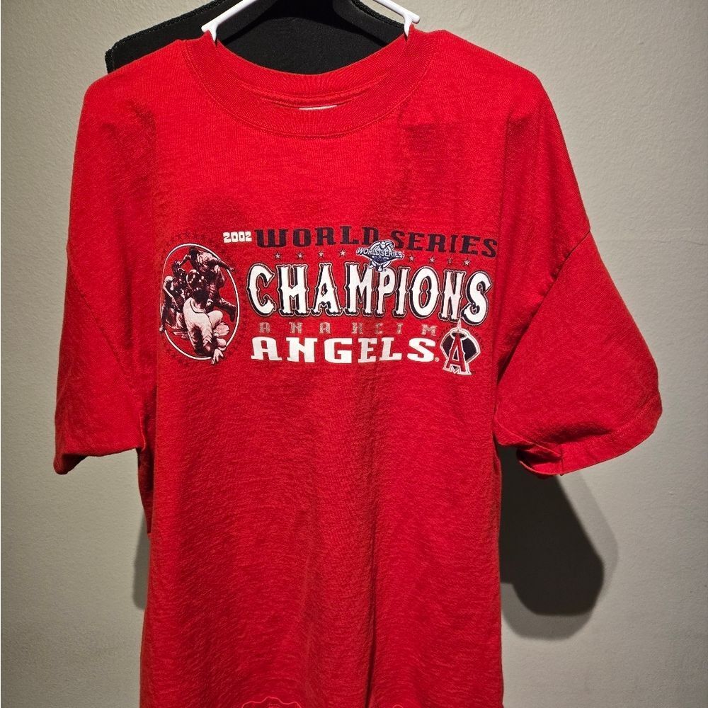 VINTAGE ANAHEIM ANGELS  2002 WORLD SERIES CHAMPIONS T SHIRT 2XL b33